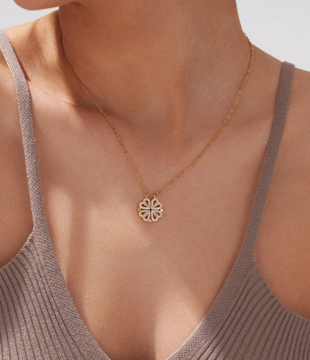 Leaf Clover Crystals Necklace