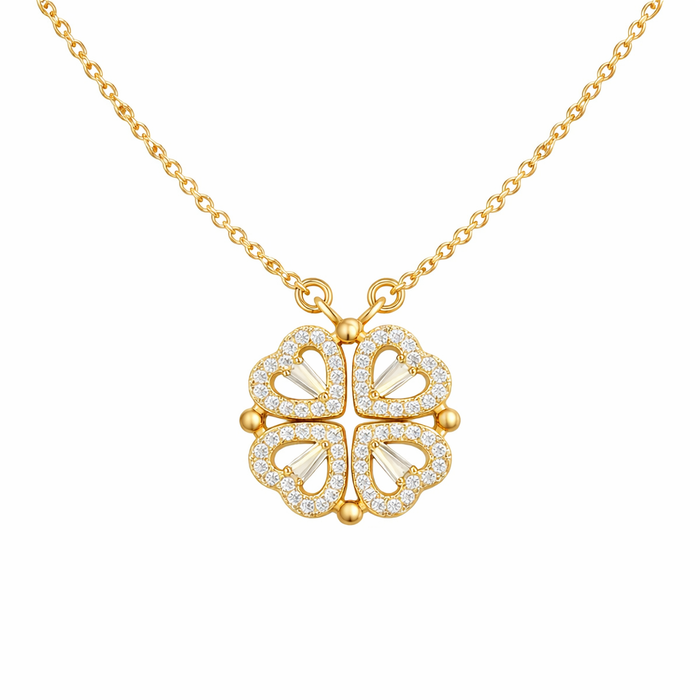 Leaf Clover Crystals Necklace